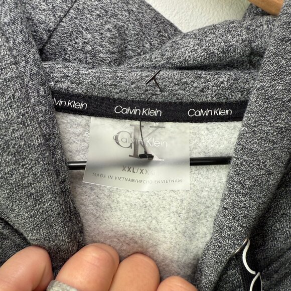Calvin Klein Women's Fleece Lined Hoodie Sweatshirt Cropped Gray Size XXL - Picture 3 of 7